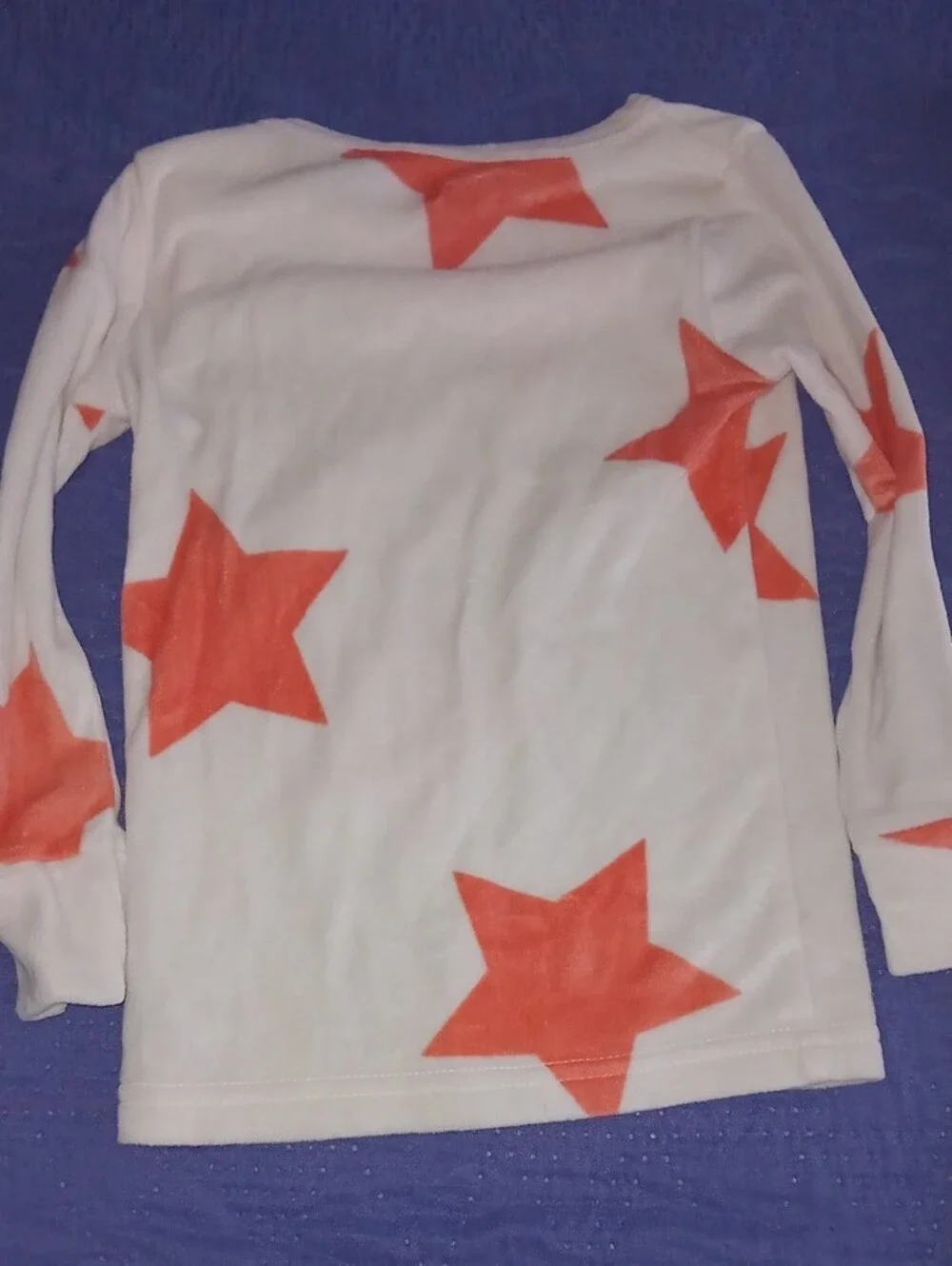 Cat & Jack White Pajama Set with Coral Star Print